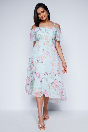 Multi Color Off Shoulder Gown, Multi Color, image 4